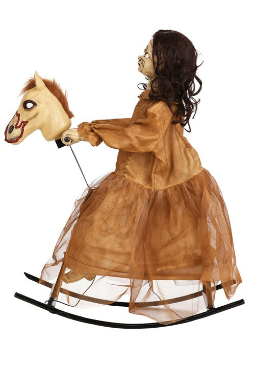 3.5FT Light Up Talking Doll on Animated Rocking Horse Decoration